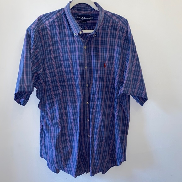 Excellent Condition Ralph Lauren Blue and Red button down plaid shirt - Picture 1 of 5